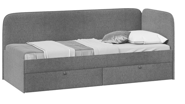 Кровать в детскую Молли тип 1 (90), Микровелюр Scandi Graphite 22 в Сыктывкаре - изображение