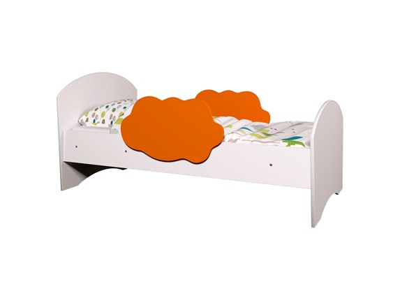 Кровать детская Тучка, корпус Белый, фасад Оранжевый в Сыктывкаре - изображение