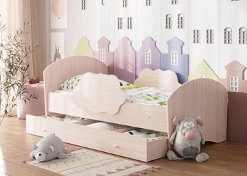 Детская кровать Тучка с ящиком, корпус Дуб млечный, фасад Дуб млечный в Сыктывкаре