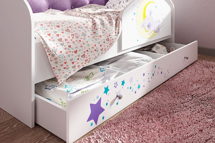 Кровать с бортиками Звездочка с бортиком, Розовый в Сыктывкаре - изображение 1
