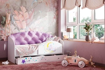 Детская кровать односпальная Звездочка с бортиком, Фиолетовый в Сыктывкаре
