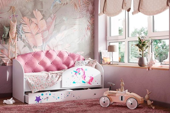 Кровать с бортиками Звездочка с бортиком, Розовый в Сыктывкаре - изображение