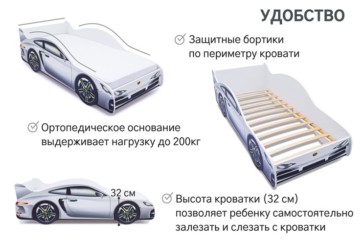 Детская кровать-машина Porsche в Сыктывкаре - изображение 6