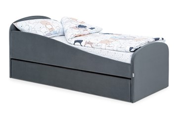 Мягкая кровать с ящиком Letmo графит (велюр) в Сыктывкаре