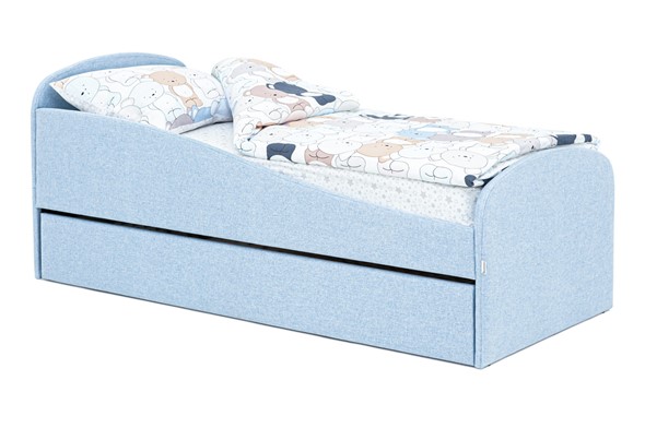 Детская кровать с ящиком Letmo небесный (рогожка) в Сыктывкаре - изображение