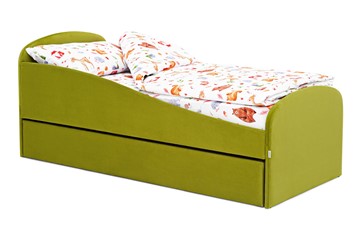 Кровать с ящиком Letmo оливковый (велюр) в Сыктывкаре