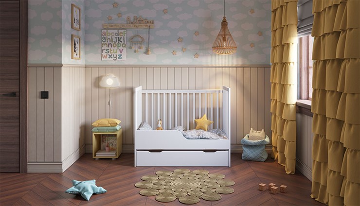 Кровать в детскую POLINI Kids Simple 310-03 Белый в Сыктывкаре - изображение 12