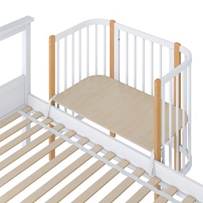 Кроватка детская приставная POLINI Kids Simple 105 Белый / Бук в Сыктывкаре - предосмотр 3