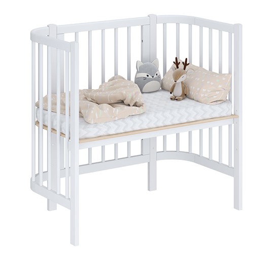 Кроватка детская приставная POLINI Kids Simple 105 Белый в Сыктывкаре - изображение 1