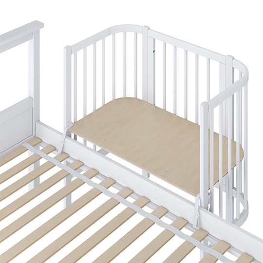 Кроватка детская приставная POLINI Kids Simple 105 Белый в Сыктывкаре - изображение 2