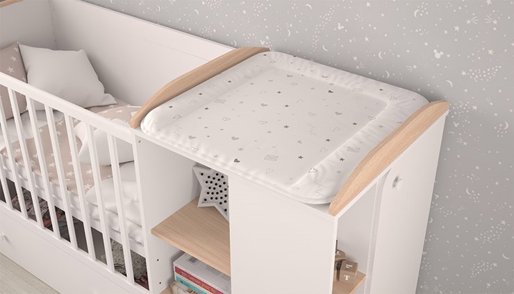 Детская кровать с комодом POLINI Kids Ameli 800 Белый / Дуб пастельный, серия AMELI в Сыктывкаре - изображение 4