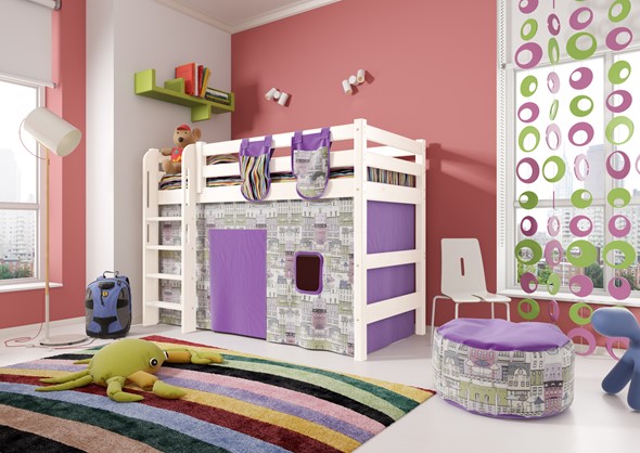 Детская кровать-чердак Соня,  Вариант 5 Белый в Сыктывкаре - изображение