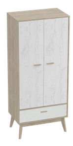Шкаф для одежды Калгари, Дуб натуральный светлый/Белый матовый в Сыктывкаре
