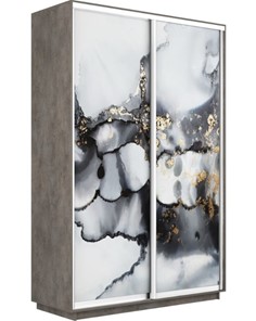 Шкаф 2-дверный Экспресс 1400x450x2400, Абстракция серая/бетон в Сыктывкаре