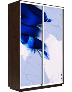 Шкаф Экспресс 1600x450x2200, Абстракция бело-голубая/венге в Сыктывкаре