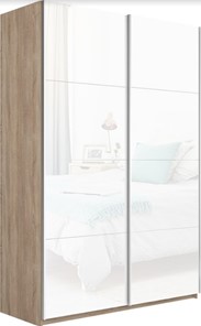 Шкаф 2-дверный Прайм (Белое стекло/Белое стекло) 1400x570x2300, дуб сонома в Сыктывкаре - предосмотр