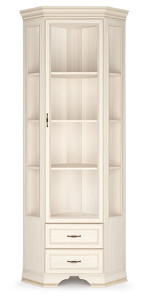 Угловой шкаф-витрина Сиена, Бодега белый / патина золото в Сыктывкаре - изображение