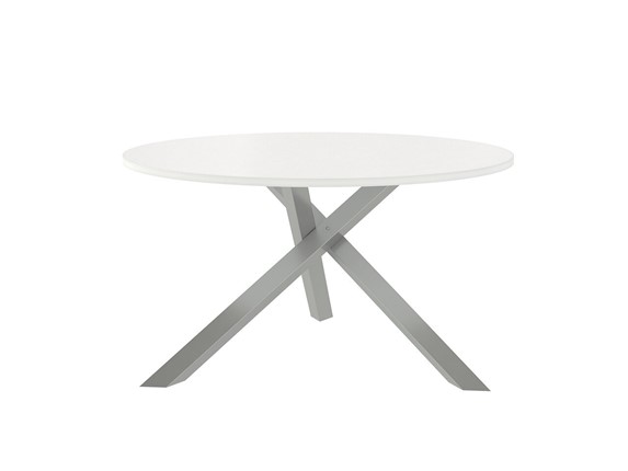 Журнальный круглый стол Триада-15Д, Металлик/Белый в Сыктывкаре - изображение