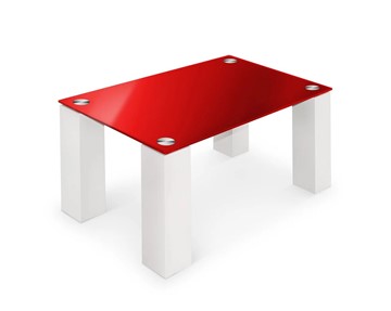 Стеклянный столик Колизей-8, белый/красное стекло в Сыктывкаре