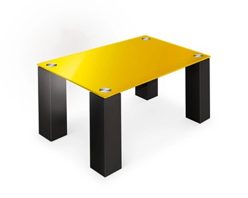 Стеклянный столик в зал Колизей-8, черный/желтое стекло в Сыктывкаре