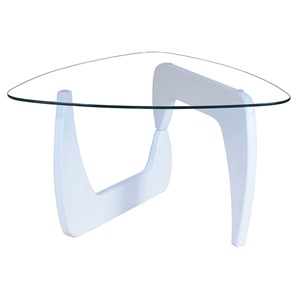 Стеклянный столик в зал Берген-3, белый в Сыктывкаре