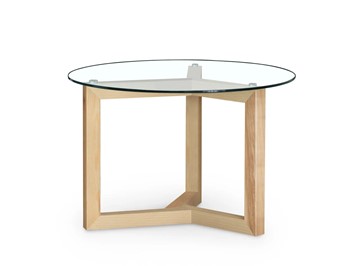 Столик стеклянный Оникс-8, Натуральный массив/Прозрачное стекло в Сыктывкаре