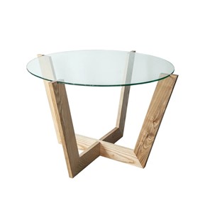 Круглый стол Оникс-10, Натуральный массив/Прозрачное стекло в Сыктывкаре - предосмотр