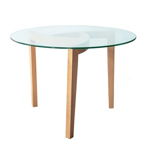 Стеклянный столик в гостиную Оникс-1, Натуральный массив/Прозрачное стекло в Сыктывкаре