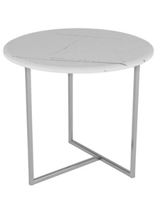 Круглый стол Альбано (белый мрамор-хром) в Сыктывкаре