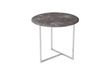 Круглый столик Альбано (серый мрамор-хром) в Сыктывкаре