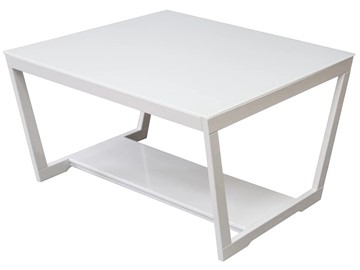 Квадратный столик BeautyStyle - 1, (белый глянец-стекло белое) в Сыктывкаре