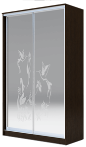 Шкаф 2400х1500х420 два зеркала, "Колибри" ХИТ 24-4-15-66-03 Венге Аруба в Сыктывкаре