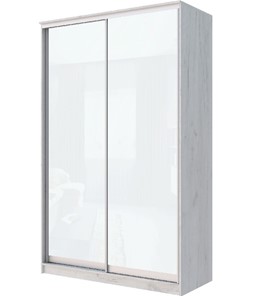 Шкаф 2-х дверный Хит-22-12-22 с цветным стеклом, белое №10, Дуб крафт белый в Сыктывкаре