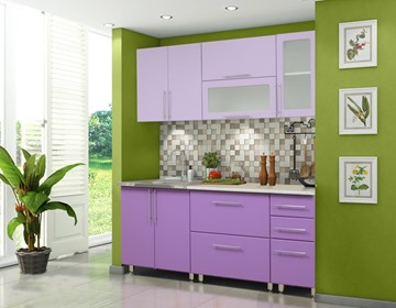 Гарнитур кухонный Мыло 224 2000х718, цвет Фиолет/Пастель фиолет в Сыктывкаре