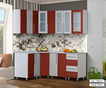 Модульная кухня Мыло 224 1800х1400, цвет Бордо/Серебристый металлик в Сыктывкаре