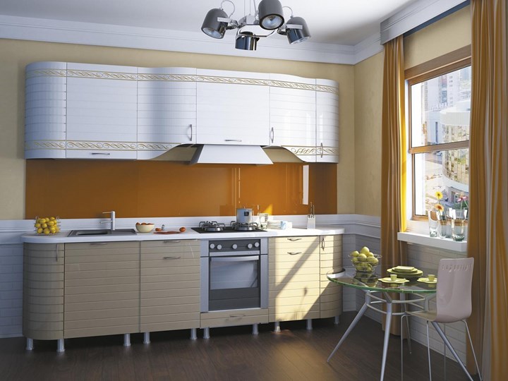Модульный кухонный гарнитур Анастасия цвет капучино 2 (260 см) в Сыктывкаре - изображение