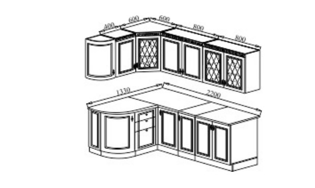 Модульная кухня Веста 1330х2200, цвет Сандал белый в Сыктывкаре - изображение 2