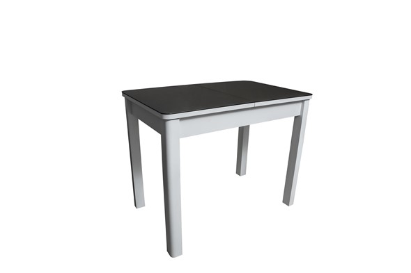 Кухонный стол раздвижной Айсберг-2СТ белое/черное/прямые массив в Сыктывкаре - изображение