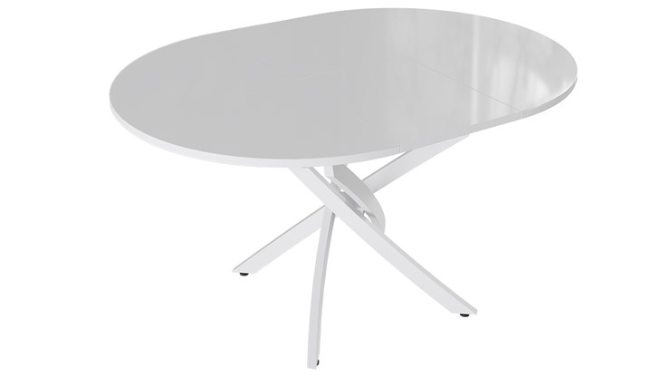 Кухонный раскладной стол Diamond тип 3 (Белый муар/Белый глянец) в Сыктывкаре - изображение 1