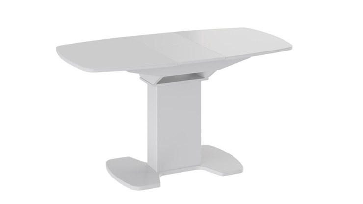 Обеденный раздвижной стол Портофино (СМ(ТД)-105.01.11(1)), цвет  Белый глянец/Стекло белое в Сыктывкаре - изображение 2