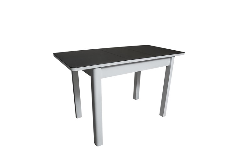 Кухонный стол раздвижной Айсберг-2СТ белое/черное/прямые массив в Сыктывкаре - изображение 1
