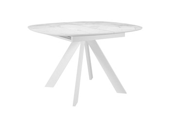 Раздвижной стол DikLine BK100 Керамика Белый мрамор/подстолье белое/опоры белые в Сыктывкаре