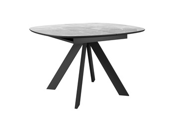 Кухонный стол раздвижной DikLine BK100 Керамика Серый мрамор/подстолье черное/опоры черные в Сыктывкаре