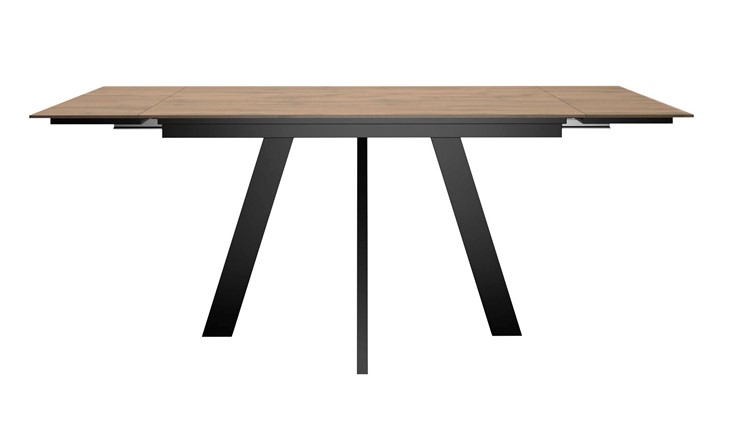 Кухонный раздвижной стол DikLine DM120 Дуб галифакс / опоры черные в Сыктывкаре - изображение 1