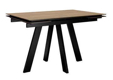 Кухонный раздвижной стол DikLine DM120 Дуб галифакс / опоры черные в Сыктывкаре - предосмотр