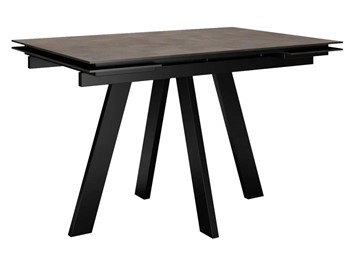 Кухонный стол раздвижной DikLine DM120 Хромикс бронза / опоры черные в Сыктывкаре