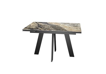 Кухонный стол раскладной DikLine SKM120 Керамика Amadeus/подстолье черное/опоры черные в Сыктывкаре