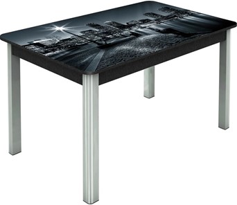 Обеденный раздвижной стол Гамбург исп.1 ноги метал. крашеные №23, Фотопечать (Города №7) в Сыктывкаре