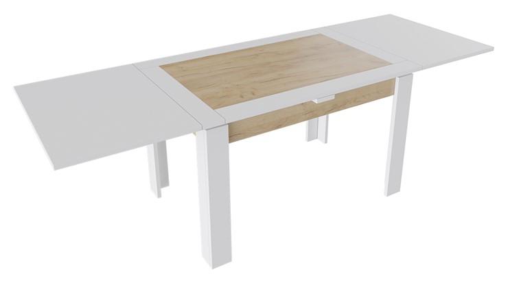 Обеденный раздвижной стол Хьюстон тип 4 (Белый/Дуб Крафт золотой) в Сыктывкаре - изображение 1