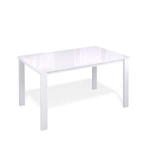 Кухонный стол раскладной Kenner LL1200 белый/стекло белое глянец в Сыктывкаре